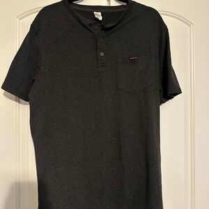 Snap Dark Gray Short Sleeve Henley